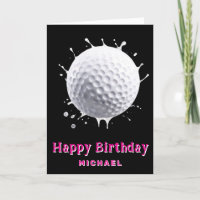 *~* BLANC Splash Golf Ball AP94 Carte Anniversaire