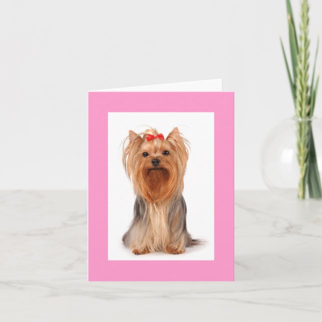 De Remerciements Blond Yorkshire Terrier Chien Chien Carte pour not (Devant)