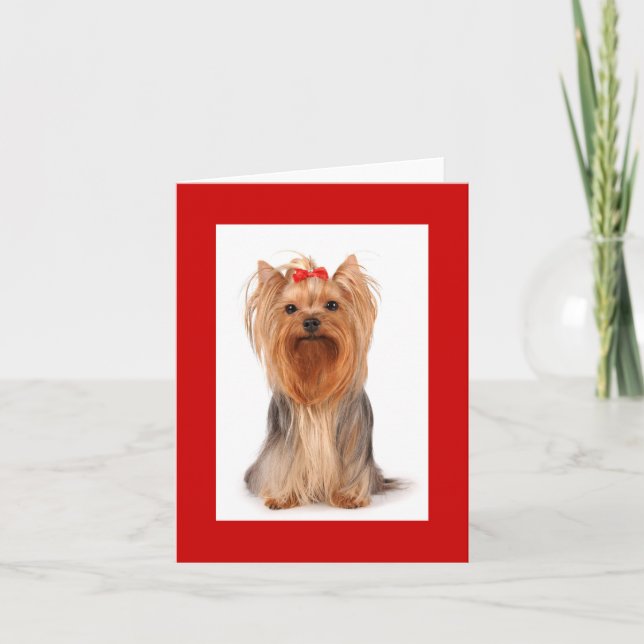 De Remerciements Blond Yorkshire Terrier Chien Chien Carte pour not (Devant)