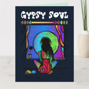 DE REMERCIEMENTS BOHEMIAN LADY GYPSY SOUL ANNIVERSAIRE GRANDE CARTE