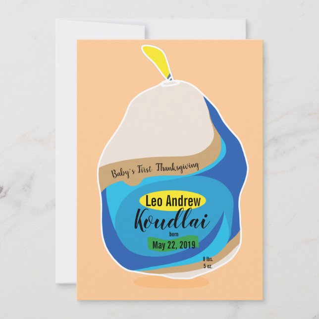 De Remerciements Bon thanksgiving Nouvelle carte Baby Turkey (Devant)