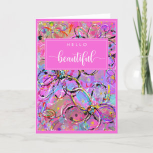 De Remerciements Bonjour belle jolie carte d'anniversaire rose