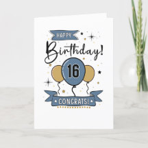 Bonne 16e carte d'anniversaire