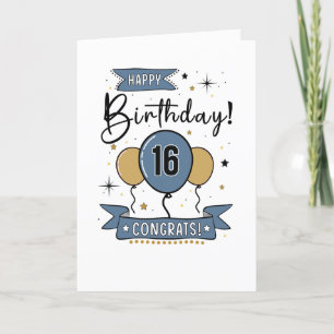 De Remerciements Bonne 16e carte d'anniversaire