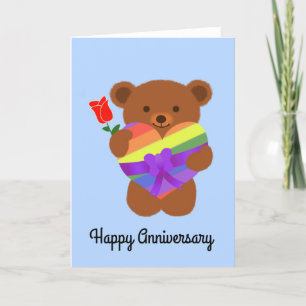 De Remerciements Bonne Anniversaire mignonne ours en peluche carte 