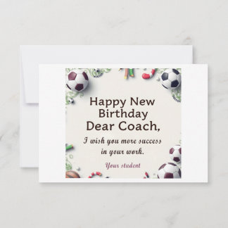 De Remerciements Bonne Carte Anniversaire Pour Entraîneur