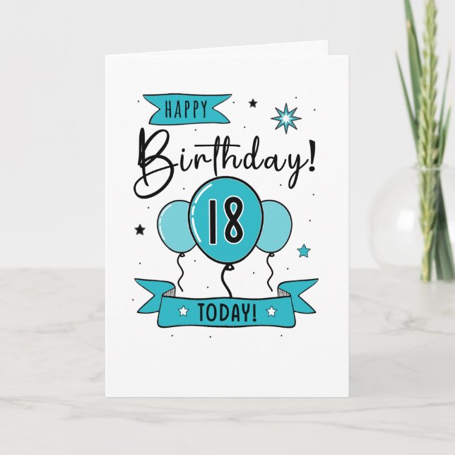 De Remerciements Bonne carte d'anniversaire 18e (Devant)