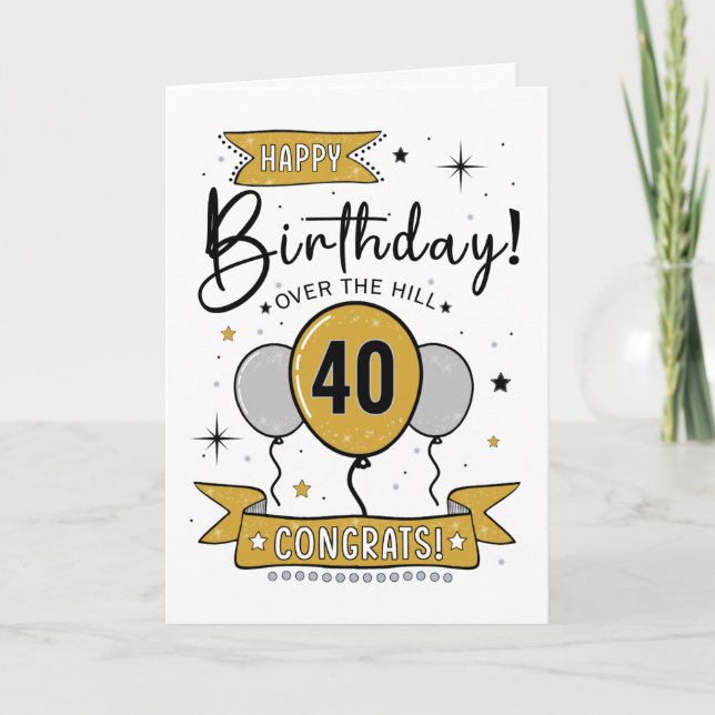 De Remerciements Bonne carte d'anniversaire 40e en or (Devant)