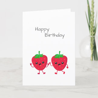 De Remerciements Bonne carte d'anniversaire à un ami fraise