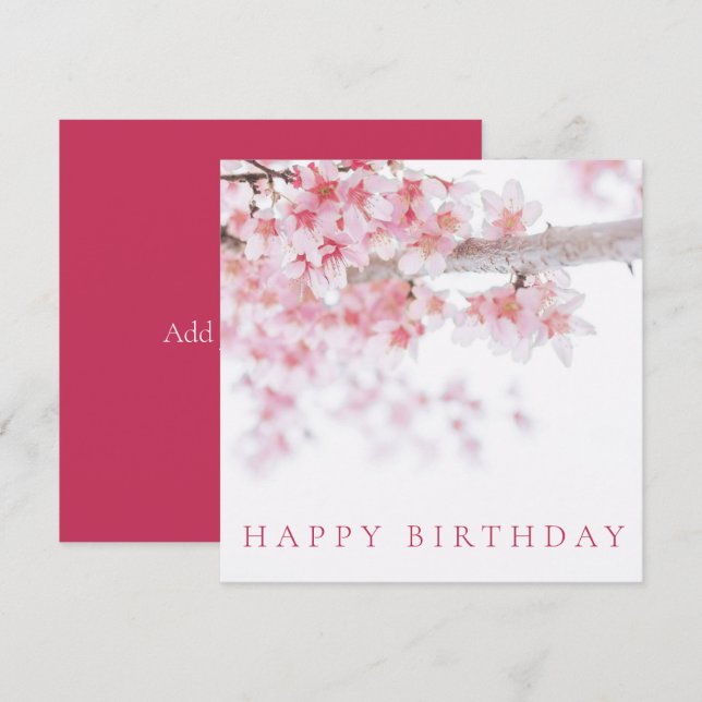 DE REMERCIEMENTS BONNE CARTE D'ANNIVERSAIRE : CHERRY BLOSSOMS (Devant / Derrière)