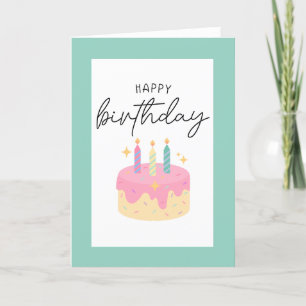De Remerciements Bonne carte d'anniversaire pliée avec une frontièr