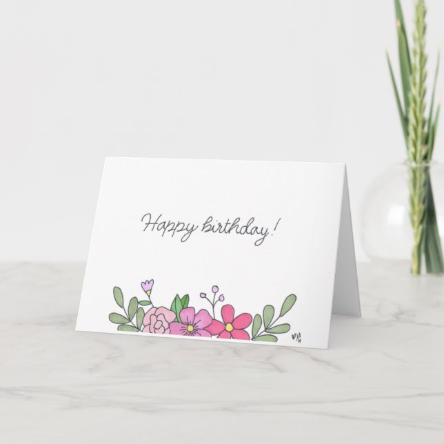De Remerciements Bonne carte Fleurs d'anniversaire 8 (Devant)