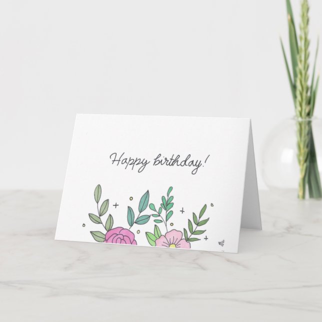 De Remerciements Bonne carte Fleurs d'anniversaire 9 (Devant)