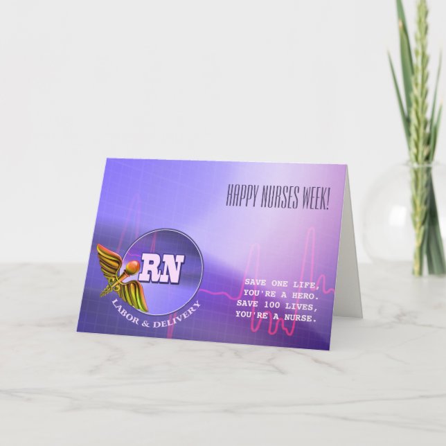 De Remerciements Bonne Semaine des infirmières. Carte Caduceus Médi (Devant)