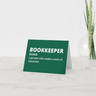 De Remerciements Bookkeeper Signifiant Carte Drôle