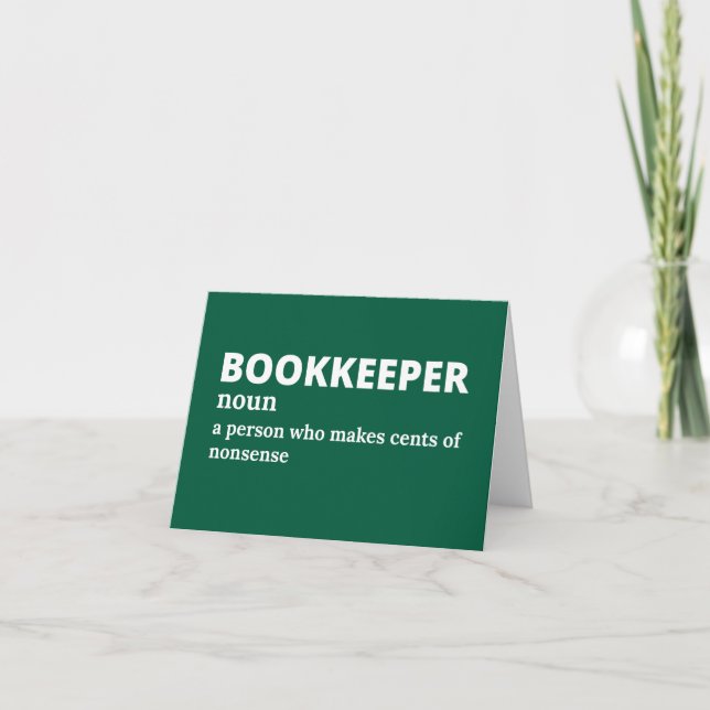 De Remerciements Bookkeeper Signifiant Carte Drôle (Devant)