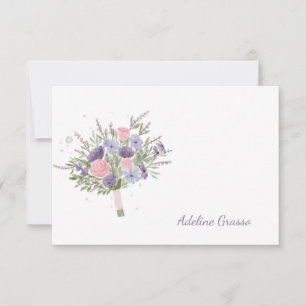 De Remerciements Bouquet à la main Carte pour notes personnalisé