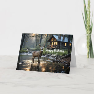 DE REMERCIEMENTS CABINE DANS LES BOIS PÈRE CARTE D'ANNIVERSAIRE