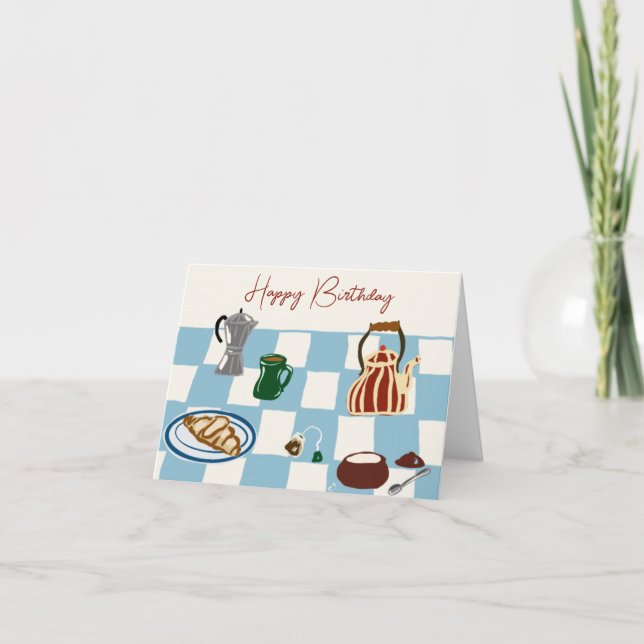 De Remerciements Café et thé Bonne carte d'anniversaire (Devant)