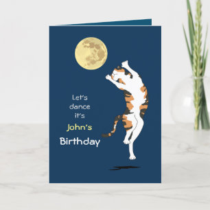 De Remerciements Calico Cat Moon Danser Carte Anniversaire