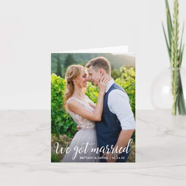De Remerciements Calligraphie Nous Avons Eu Une Carte Photo Mariage (Devant)