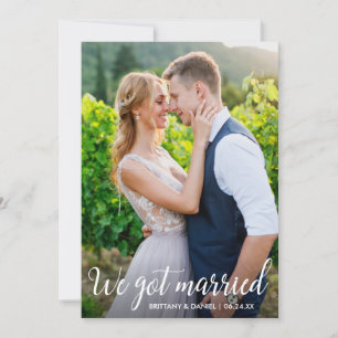 De Remerciements Calligraphie Nous Nous Sommes Mariés Mariage Carte