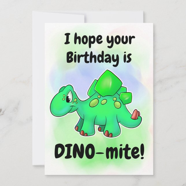 De Remerciements Caricature mignonne Dino carte d'anniversaire (Devant)