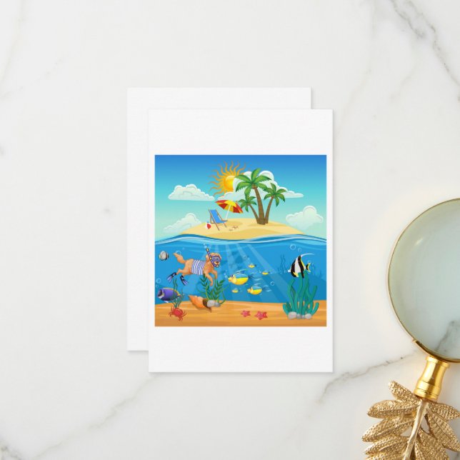 De Remerciements Carte (Devant/Arrière en situation)