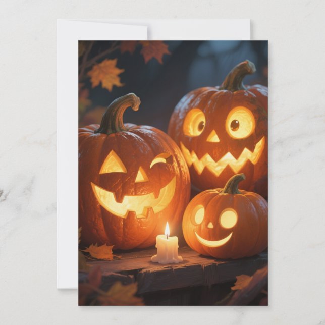 De Remerciements Carte 3 Jack-O-Lanterns (Devant)