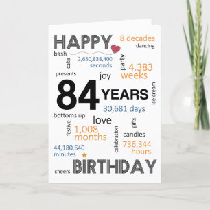 De Remerciements Carte 84e anniversaire
