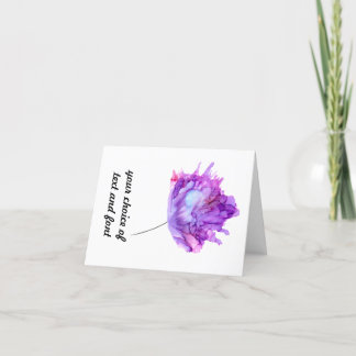 De Remerciements Carte à fleurs hydrangée violette personnalisable