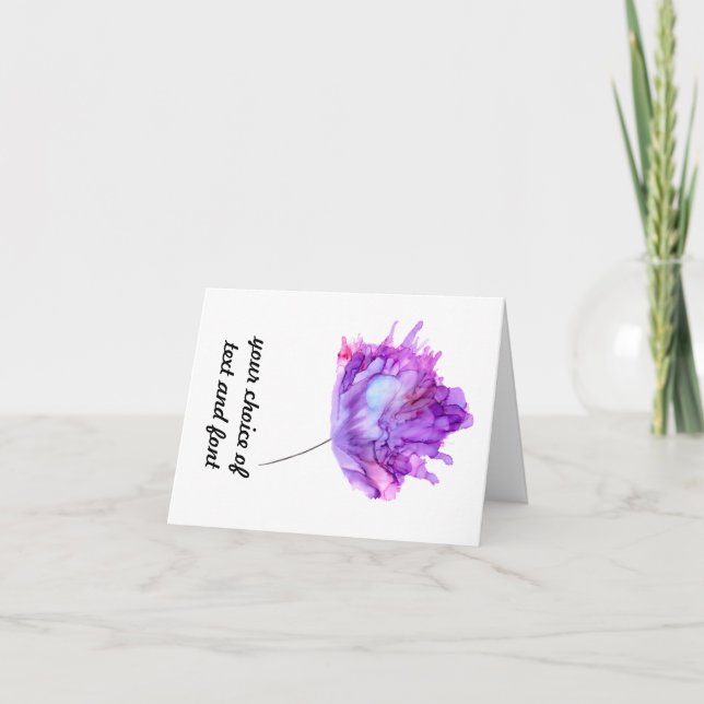 De Remerciements Carte à fleurs hydrangée violette personnalisable (Devant)