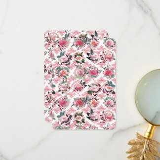 De Remerciements Carte à motif floral rose filigrané