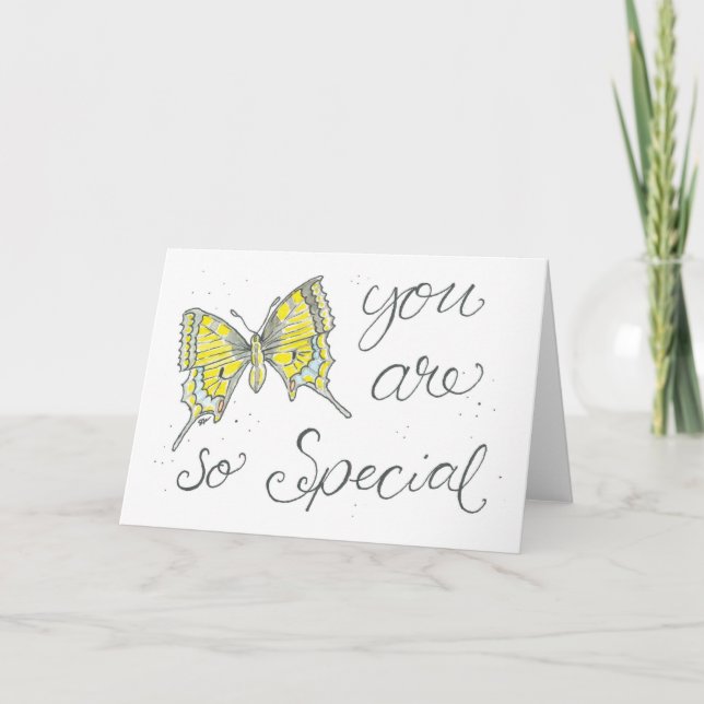 De Remerciements Carte à papillon aquarelle (Devant)