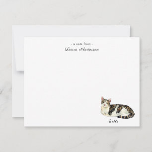 De Remerciements Carte à plat personnalisée pour chat mignon