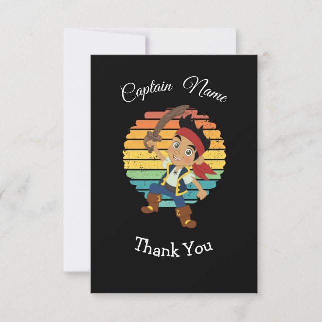 De Remerciements Carte à thème Pirate Boy (Devant)