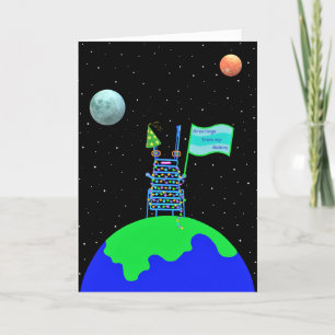 De Remerciements Carte Alien d'anniversaire 2 pliée par Jo Images