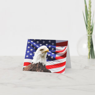 De Remerciements Carte American Flag et Bald Eagle