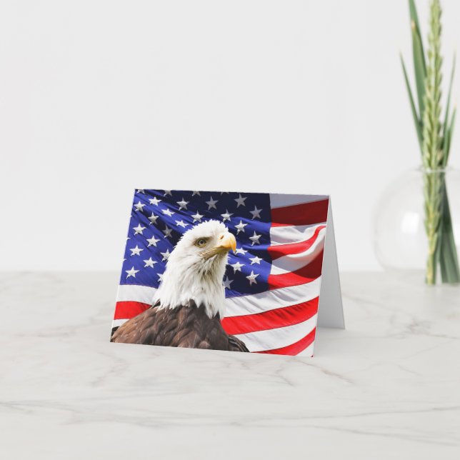 De Remerciements Carte American Flag et Bald Eagle (Devant)