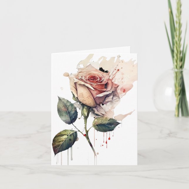 De Remerciements Carte Amour Rose Épanoui (Devant)
