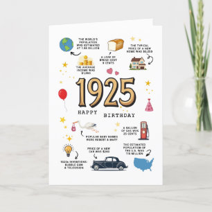 De Remerciements Carte anniversaire 1925 imprimable