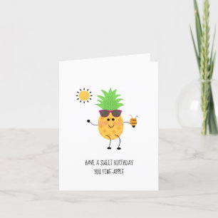 De Remerciements Carte Anniversaire Anniversaire Ananas - Carte Pla