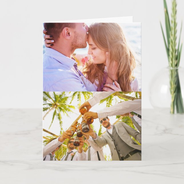 De Remerciements Carte Anniversaire Plié 2 Bords Photos (Devant)