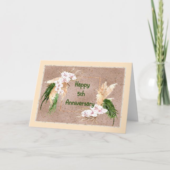 De Remerciements Carte Anniversaire pour le 5e anniversaire Mariage (Devant)