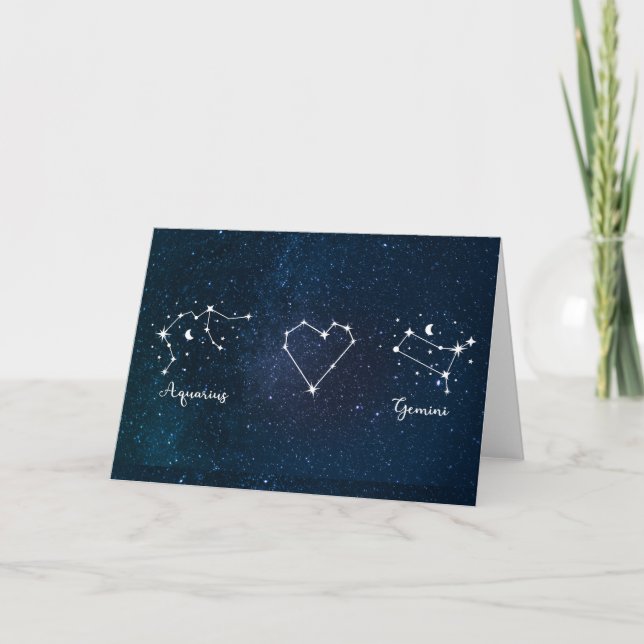 De Remerciements Carte Aquarius + Gemini Saint-Valentin (Devant)
