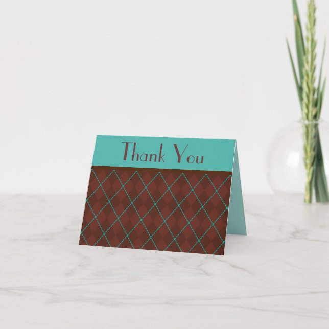 De Remerciements Carte ArgyleThank You (Devant)
