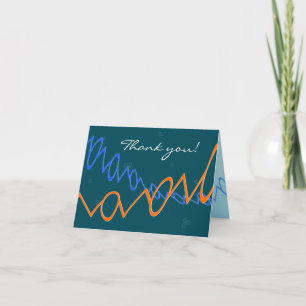 De Remerciements Carte avec texte personnalisé - PEG, turquoise fon