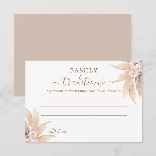 De Remerciements Carte Baby shower Boho Family Traditions (Devant / Derrière)