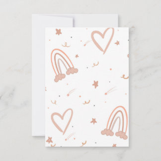 De Remerciements Carte Baby shower Pink Pastel