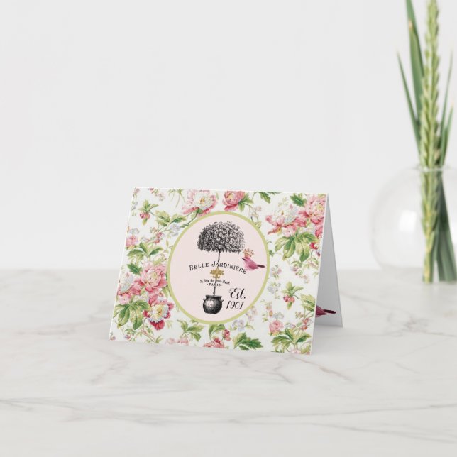 De Remerciements Carte Belle Jardinière Inspiré Français (Devant)